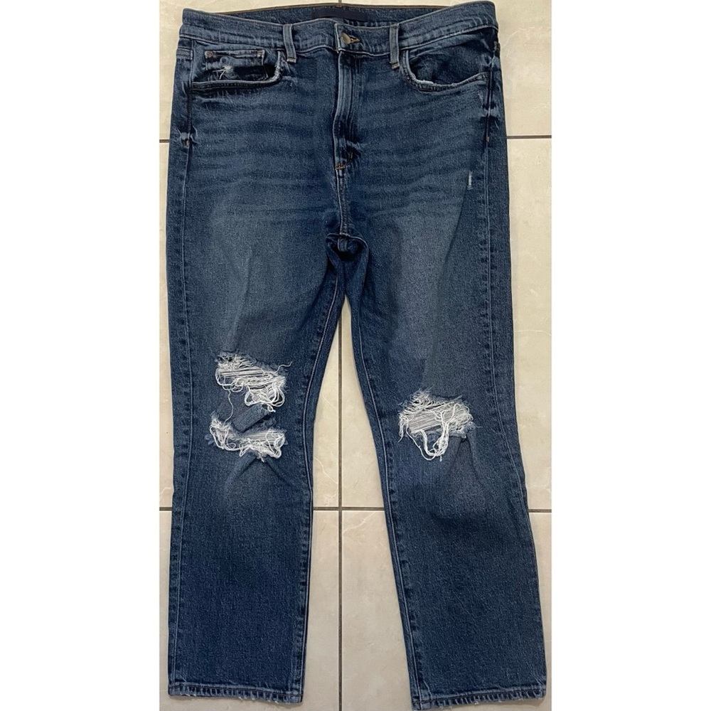 Joe's Blue High Rise Cropped Cigarette Jeans